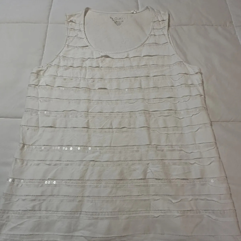 New Womens Plus Size 2  Chico’s Sleeveless Casual Blouse White Tank Top Shirt